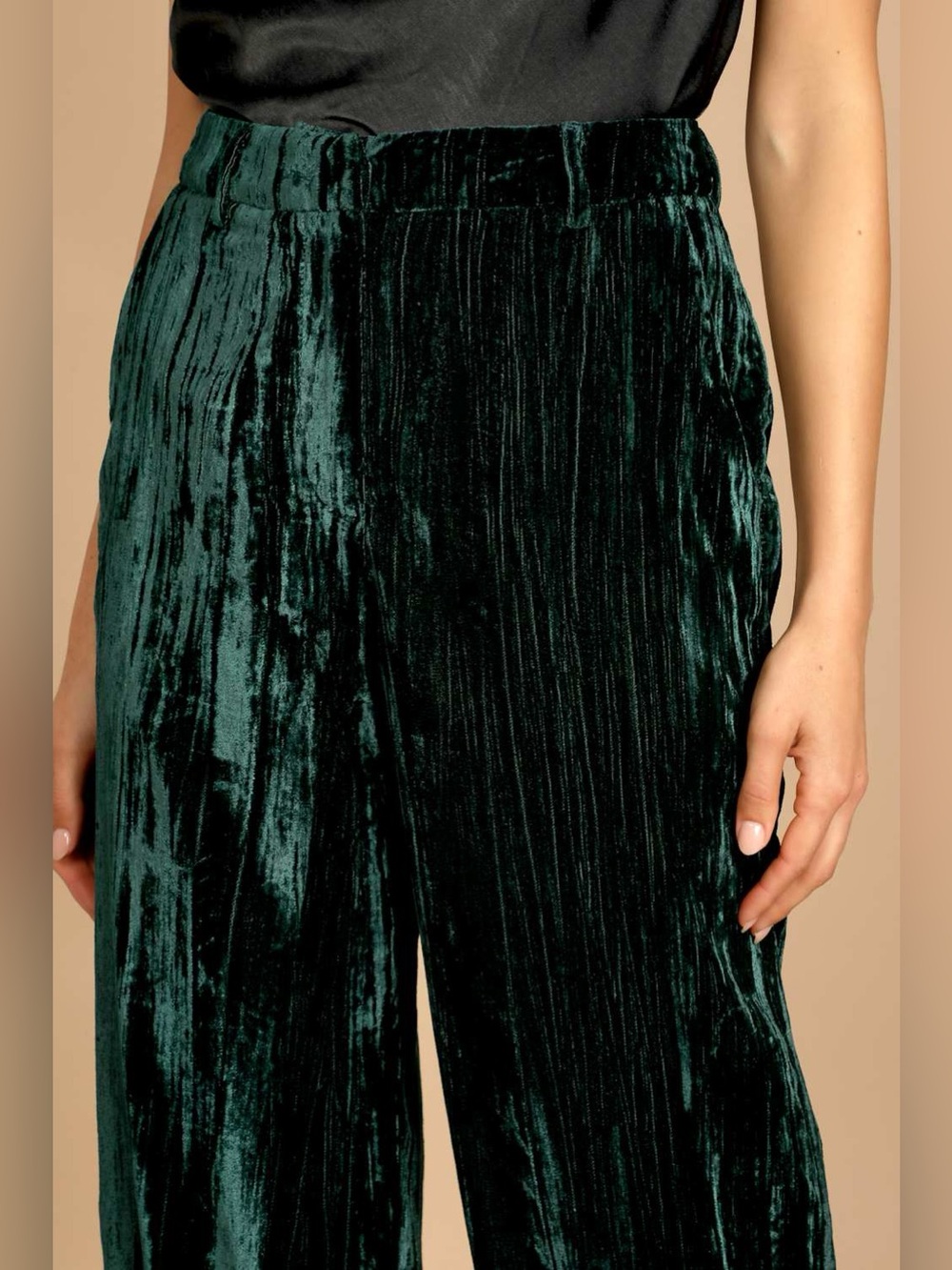 Lulus Crushed Velvet Wide Leg Suit Set - Picture 3 of 9